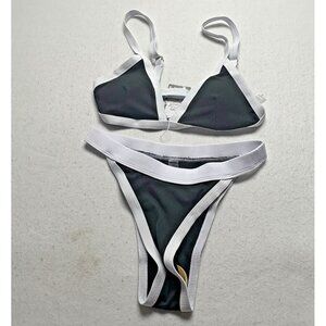 NWT SWIMALL Women Bikini Swimsuit Sz S Black White Vacation Resort Pool 1-32